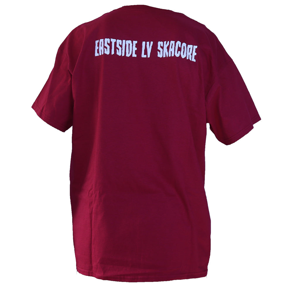 Camiseta de manga corta con logo de metal HEIST de MUERTOS - Rojo cardenal